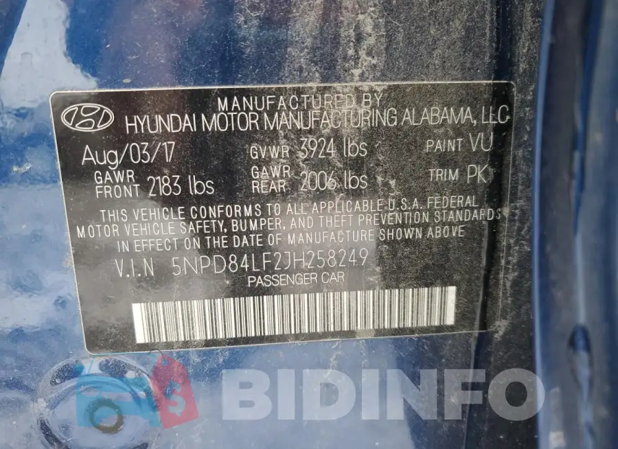 5NPD84LF2JH258249 Photo# 13