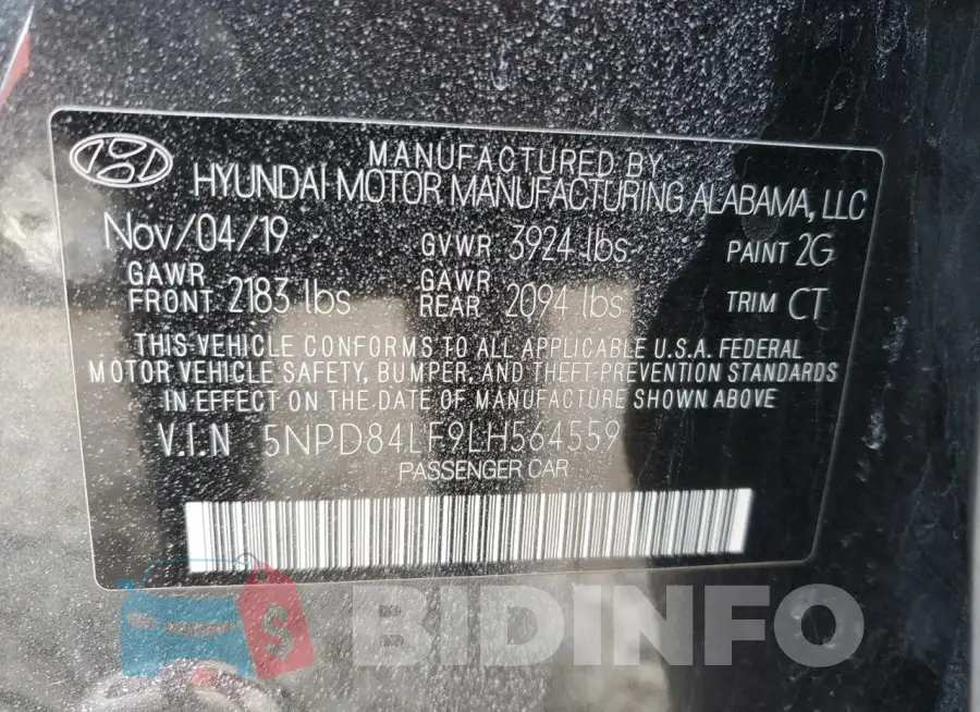 5NPD84LF9LH564559 Photo# 12