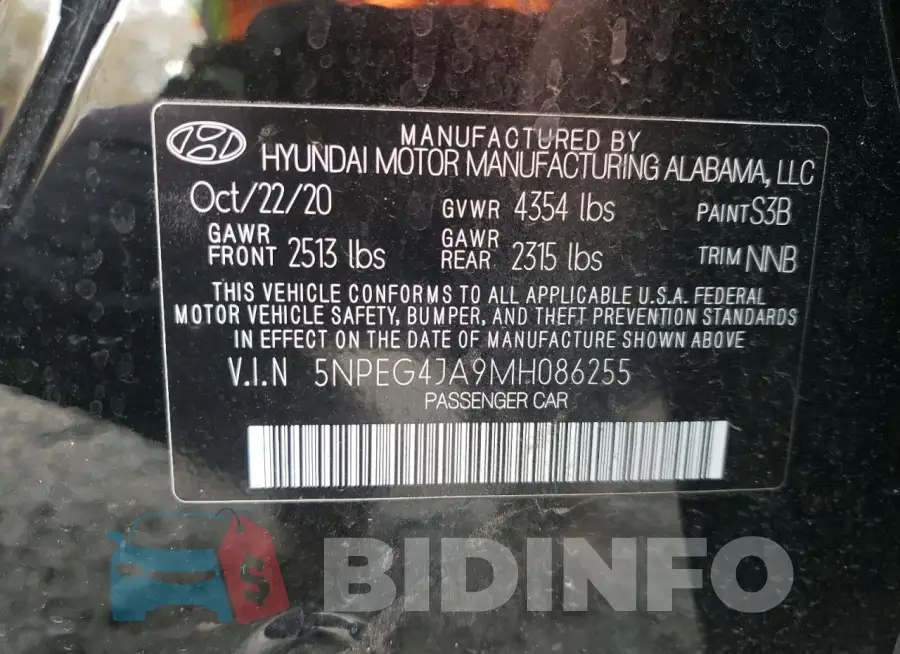5NPEG4JA9MH086255 Photo# 12