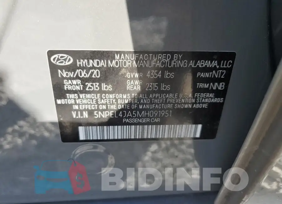 5NPEL4JA5MH091951 Photo# 13