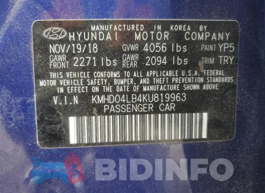 KMHD04LB4KU819963 Photo# 13