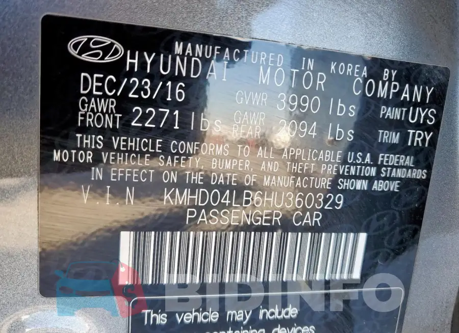 KMHD04LB6HU360329 Photo# 13