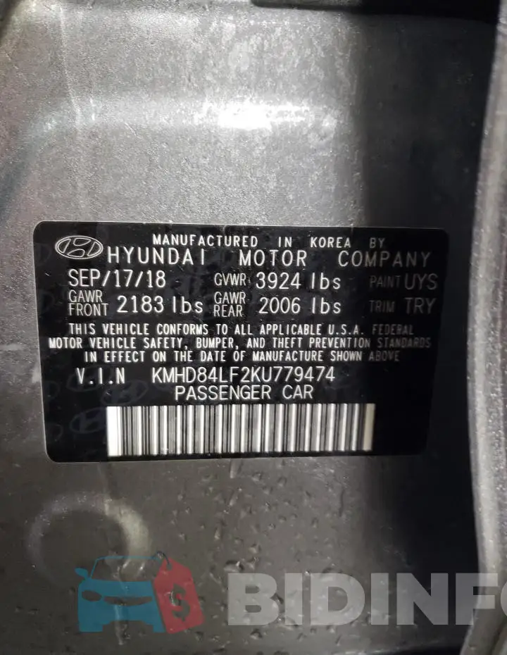 KMHD84LF2KU779474 Photo# 12