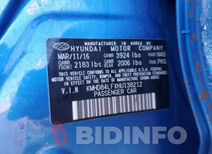 KMHD84LFXHU138212 Photo# 12
