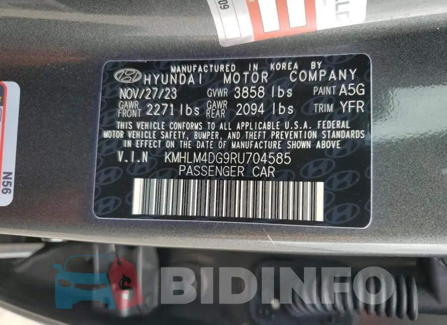 KMHLM4DG9RU704585 Photo# 12