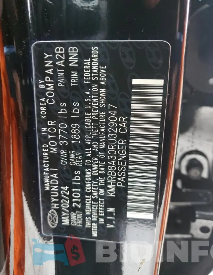 KMHRB8A30RU329047 Photo# 13