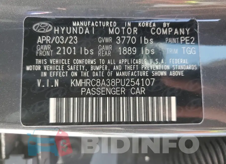 KMHRC8A38PU254107 Photo# 12