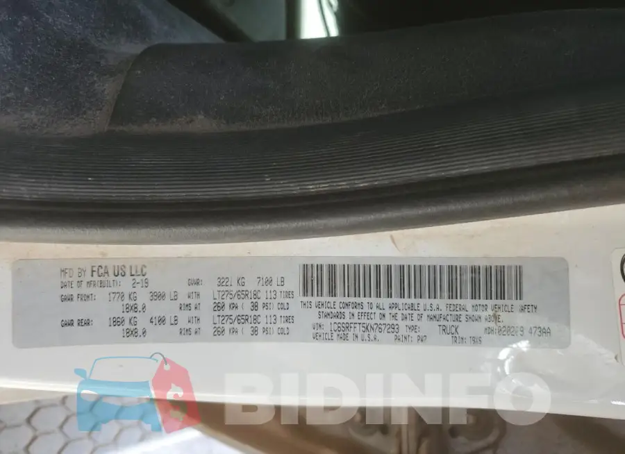 1C6SRFFT5KN767293 Photo# 12