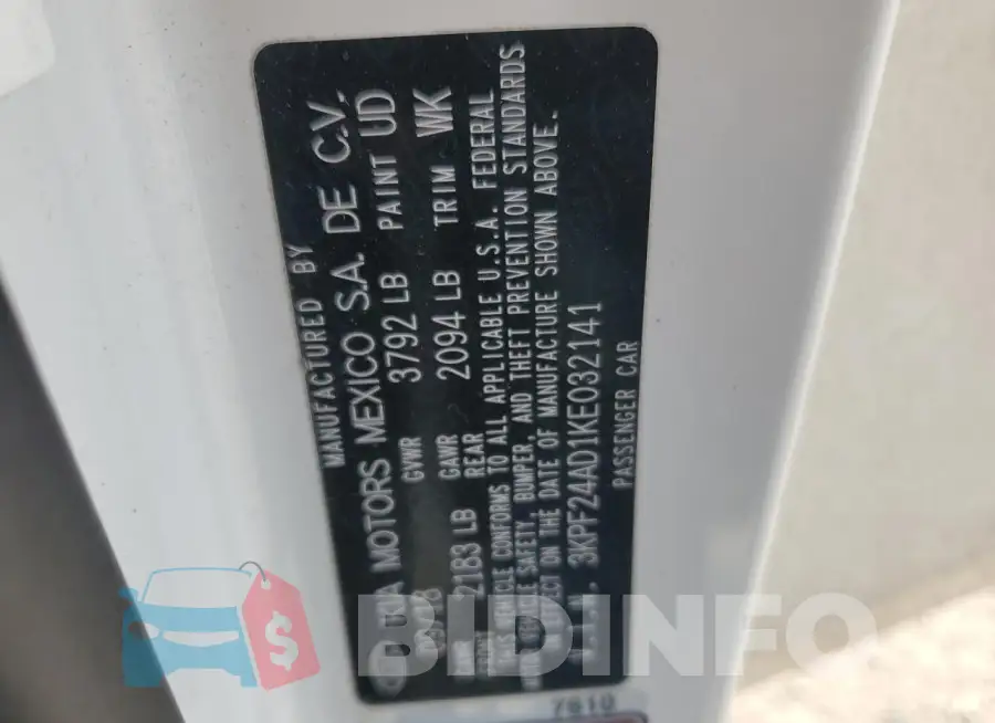 3KPF24AD1KE032141 Photo# 12