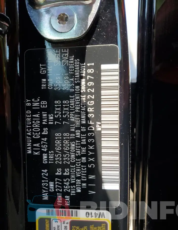5XYK33DF3RG229781 Photo# 13
