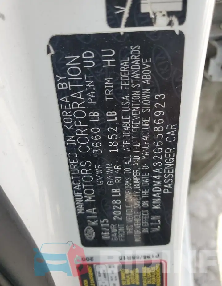 KNADM4A32G6586923 Photo# 12