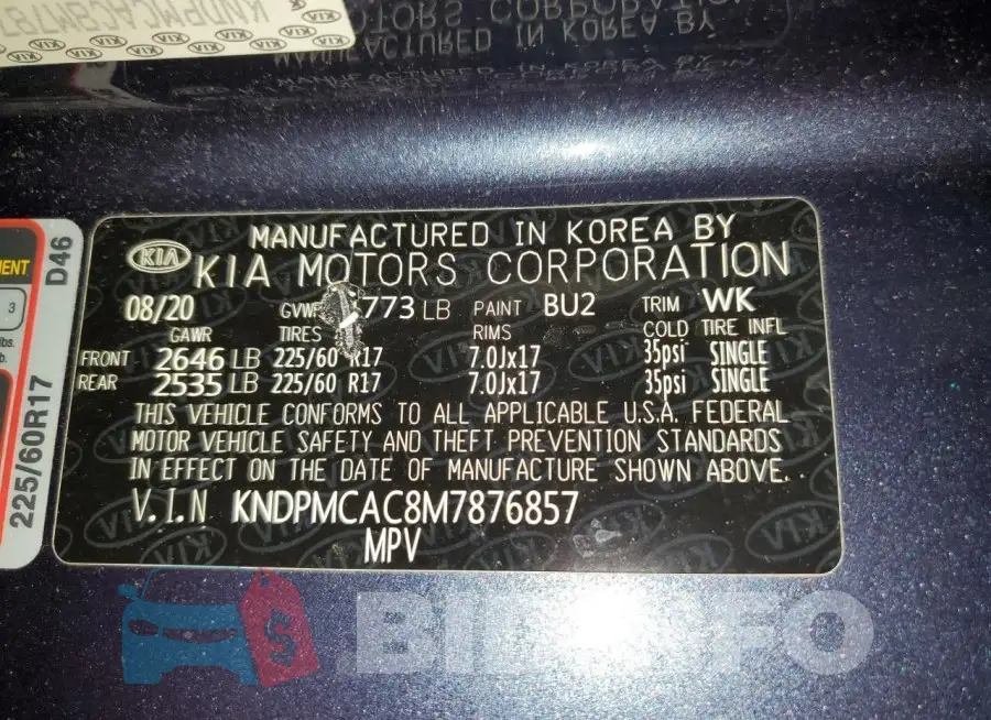 KNDPMCAC8M7876857 Photo# 13