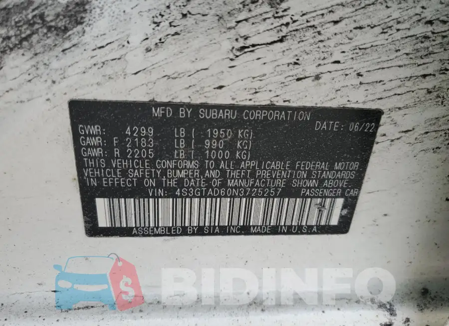 4S3GTAD60N3725257 Photo# 13