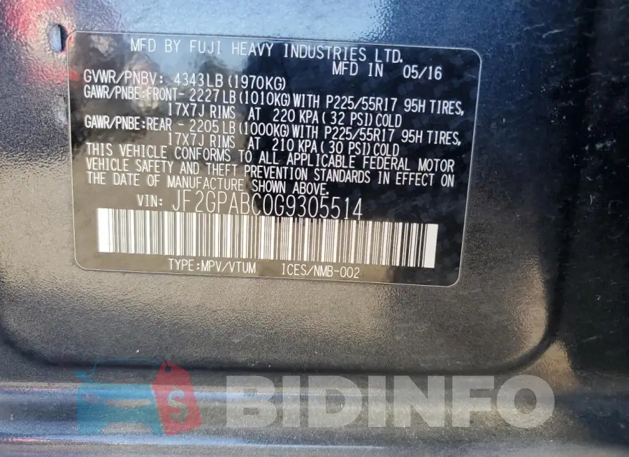 JF2GPABC0G9305514 Photo# 12