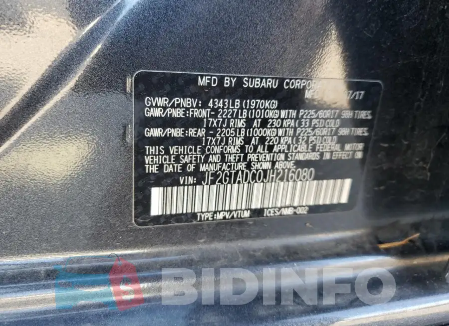 JF2GTADC0JH216080 Photo# 13