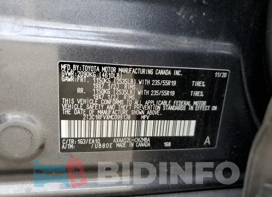 2T3C1RFVXMC099138 Photo# 13