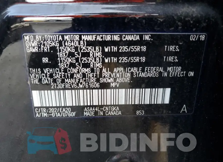 2T3DFREV6JW761606 Photo# 14