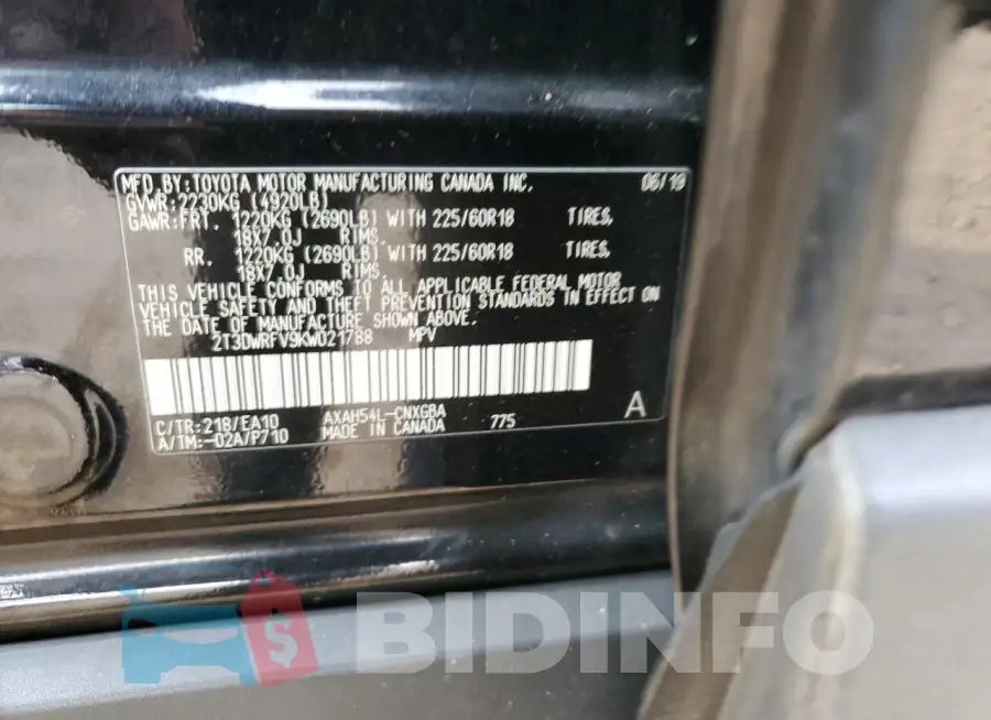 2T3DWRFV9KW021788 Photo# 13