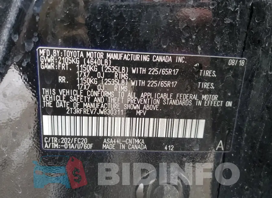 2T3RFREV7JW830311 Photo# 13