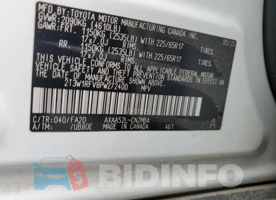 2T3W1RFV8PW272400 Photo# 12