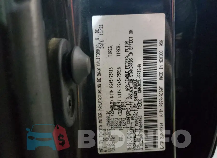 3TMCZ5AN7NM464403 Photo# 13