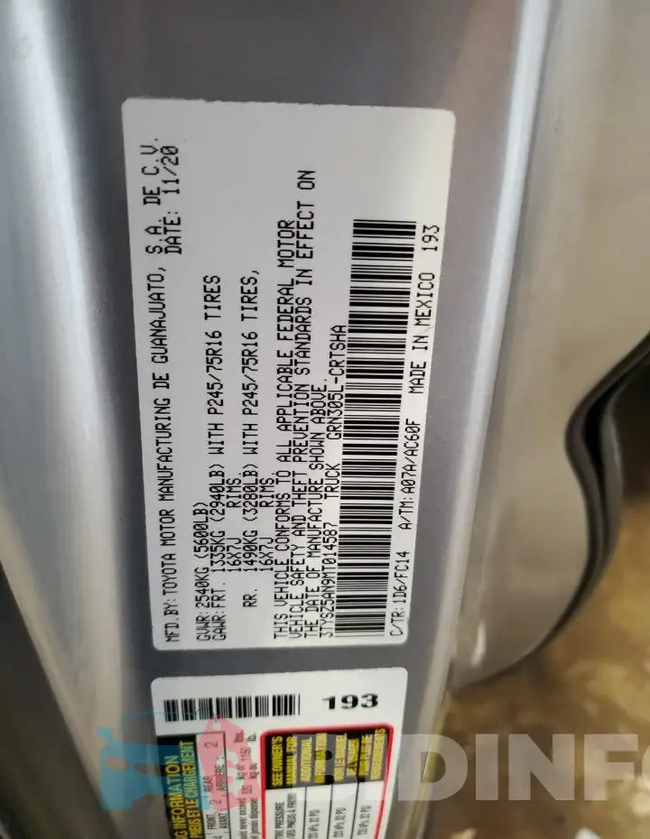3TYSZ5AN9MT014587 Photo# 12