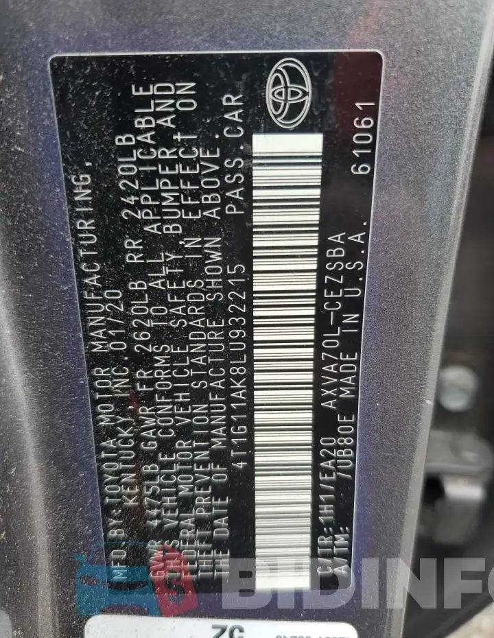 4T1G11AK8LU932215 Photo# 12