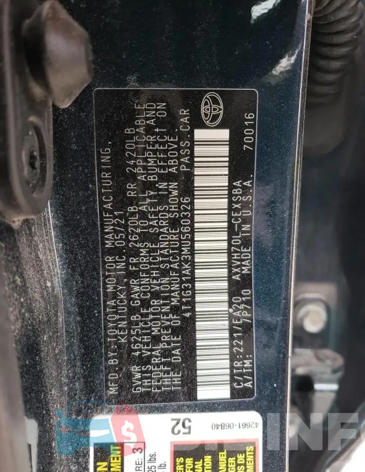 4T1G31AK3MU560326 Photo# 12
