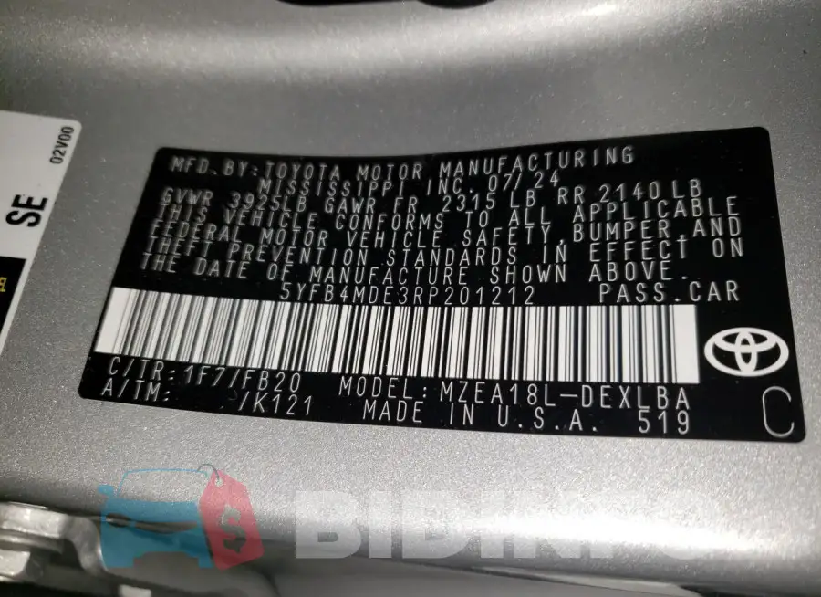 5YFB4MDE3RP201212 Photo# 13