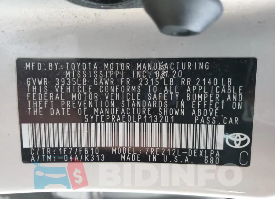 5YFEPRAE0LP113201 Photo# 13
