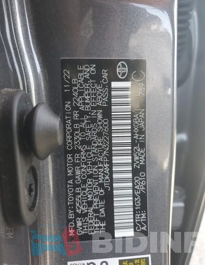 JTDKAMFP7N3227600 Photo# 12