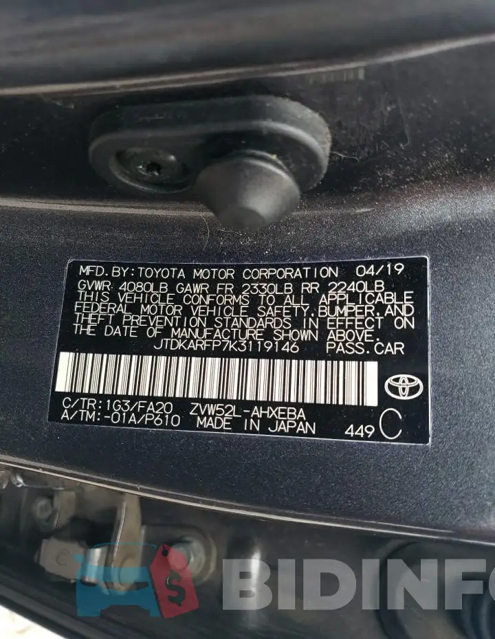 JTDKARFP7K3119146 Photo# 12