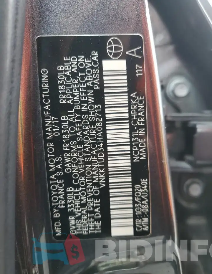 VNKKTUD34HA082713 Photo# 13