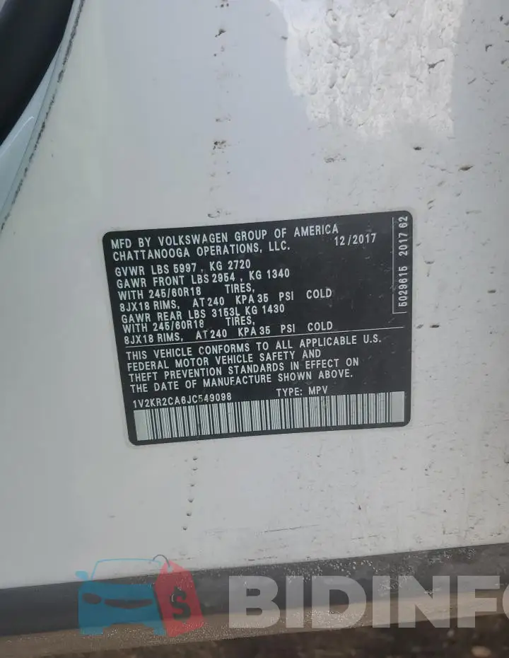1V2KR2CA6JC549098 Photo# 13