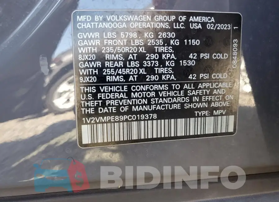 1V2VMPE89PC019378 Photo# 14