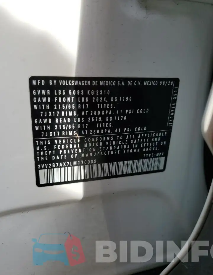 3VV2B7AX7LM170009 Photo# 13