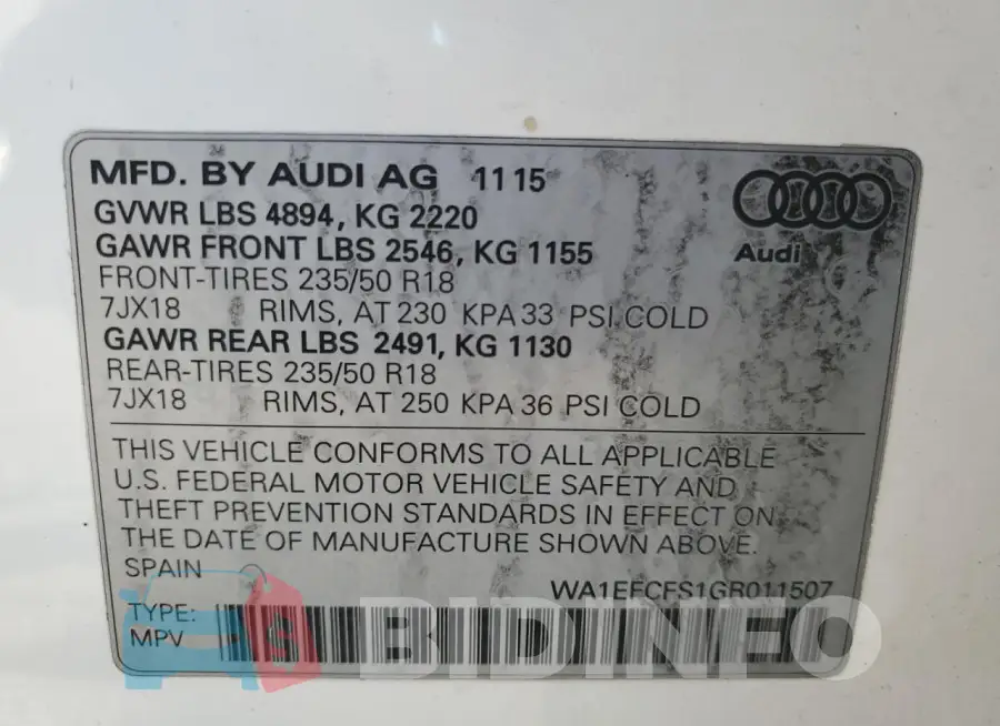 WA1EFCFS1GR011507 Photo# 14