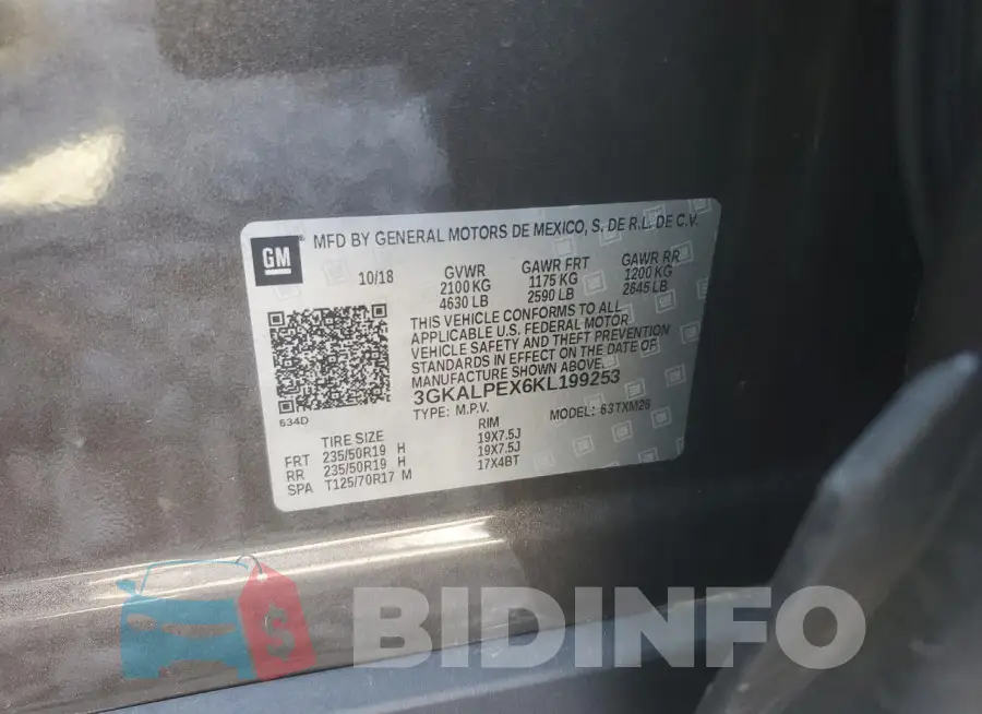 3GKALPEX6KL199253 Photo# 13