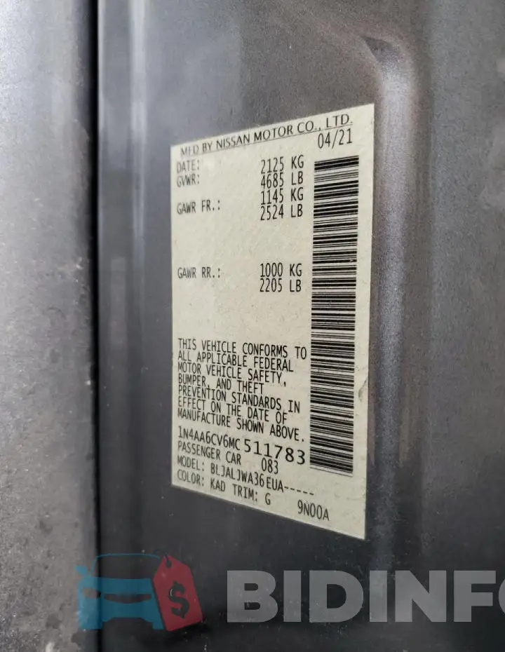 1N4AA6CV6MC511783 Photo# 12