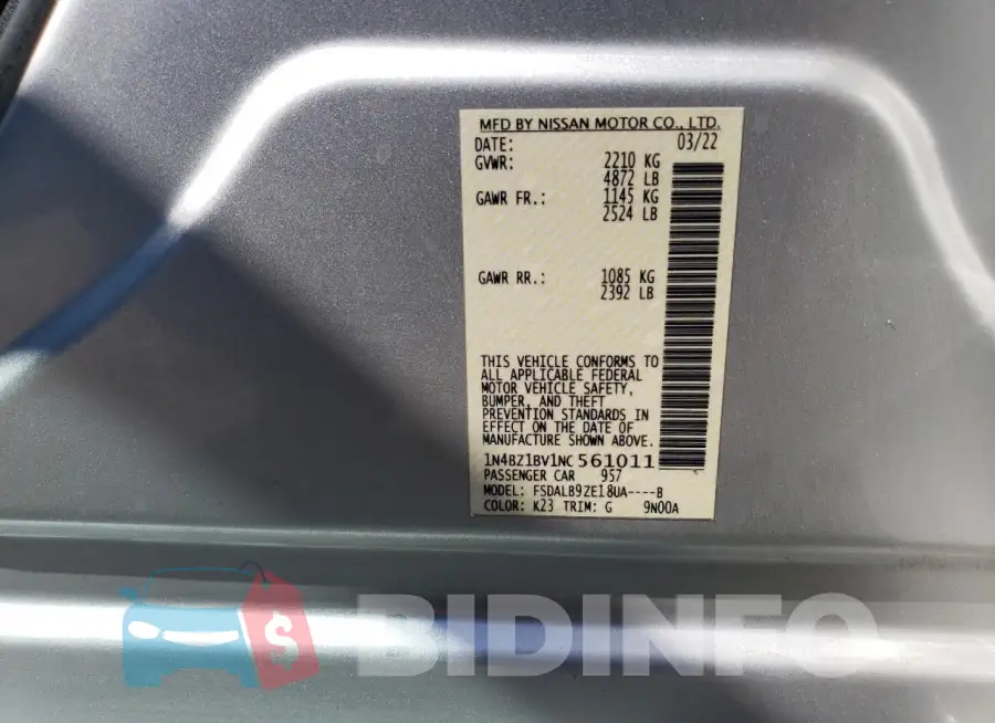 1N4BZ1BV1NC561011 Photo# 12
