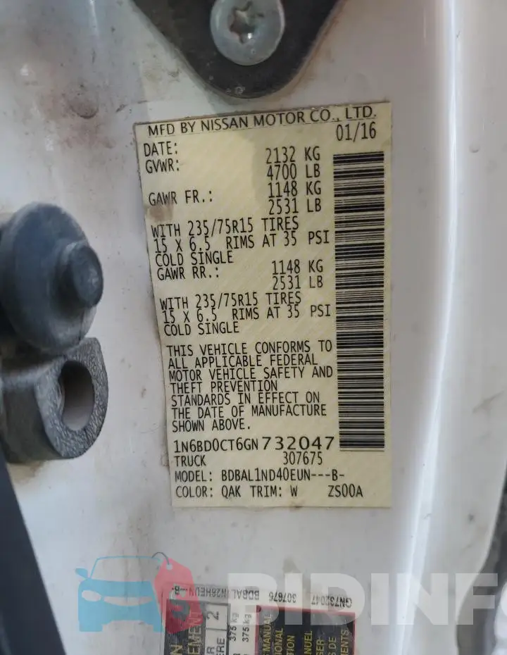 1N6BD0CT6GN732047 Photo# 12