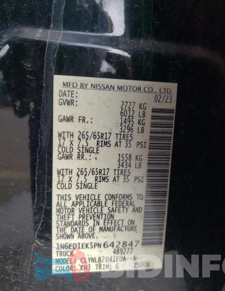 1N6ED1EK5PN642847 Photo# 12