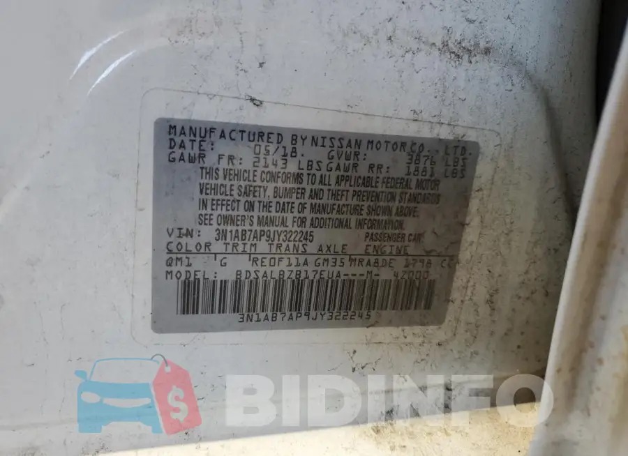 3N1AB7AP9JY322245 Photo# 12