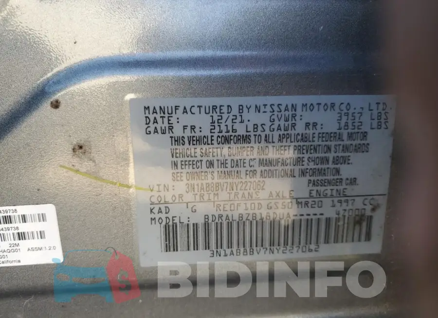 3N1AB8BV7NY227062 Photo# 13