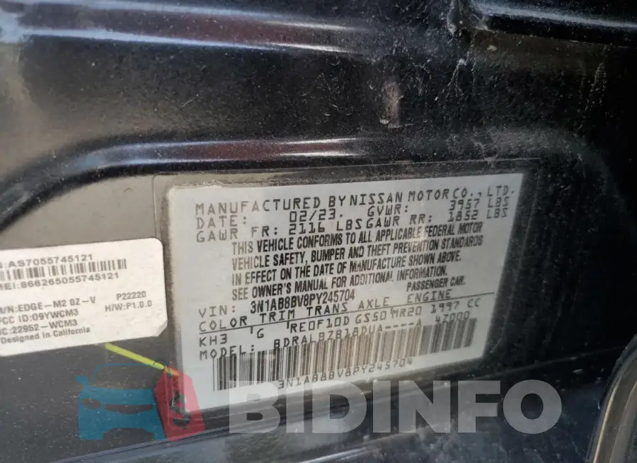 3N1AB8BV8PY245704 Photo# 13