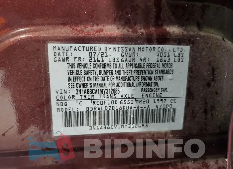 3N1AB8CV1MY312685 Photo# 12