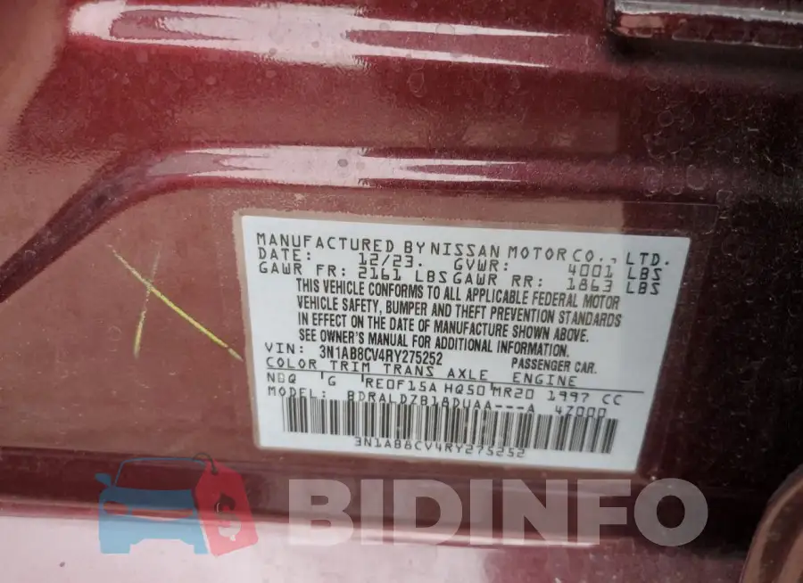 3N1AB8CV4RY275252 Photo# 13