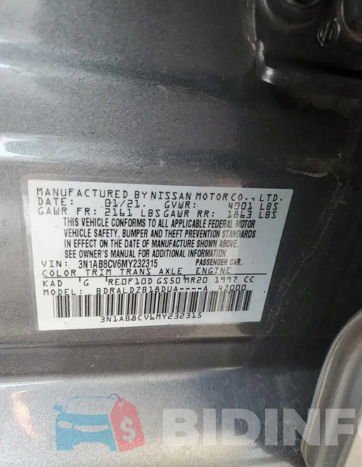 3N1AB8CV6MY232315 Photo# 12