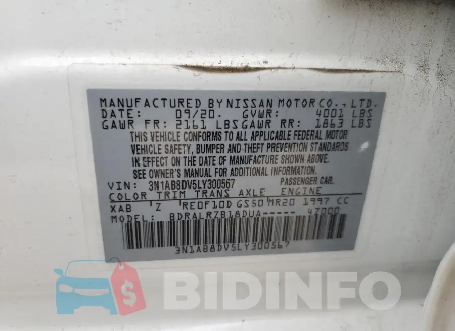 3N1AB8DV5LY300567 Photo# 13
