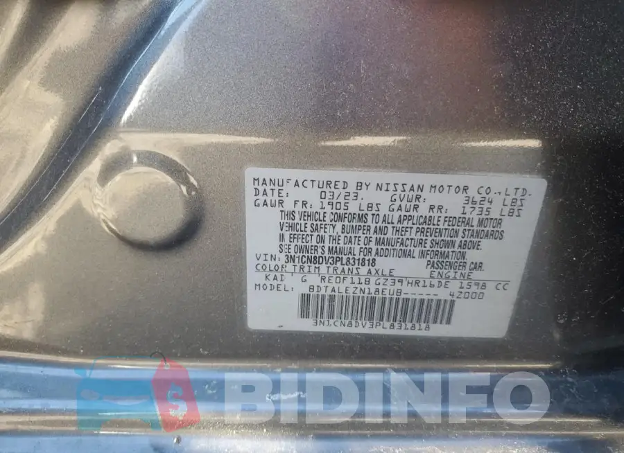 3N1CN8DV3PL831818 Photo# 13